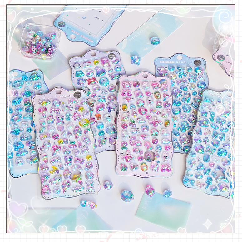 手作り DIY ぷくぷく ボンボンドロップシール 3Dステッカー 立体ステッカー 粘着シール
