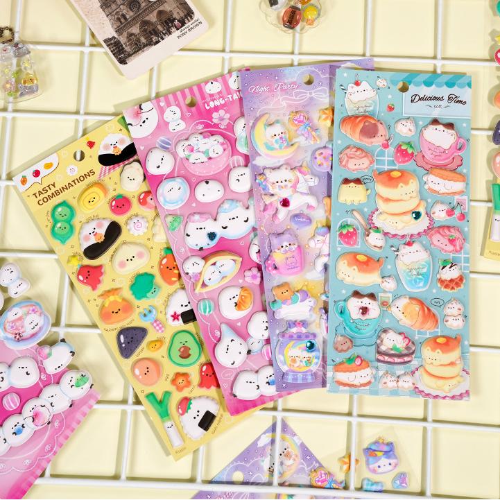 手作り DIY ぷくぷく ボンボンシール 3Dステッカー 立体ステッカー ぷっくりシール 粘着シール