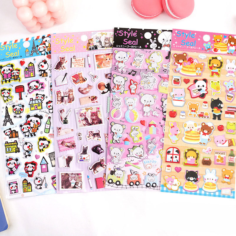 手作り DIY ぷくぷく ボンボンシール 3Dステッカー 立体ステッカー ぷっくりシール 粘着シール