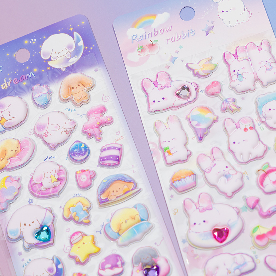 手作り DIY ぷくぷく ボンボンシール 3Dステッカー 立体ステッカー ぷっくりシール 粘着シール