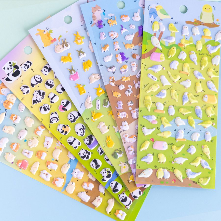 手作り DIY ぷくぷく ボンボンシール 3Dステッカー 立体ステッカー ぷっくりシール 粘着シール