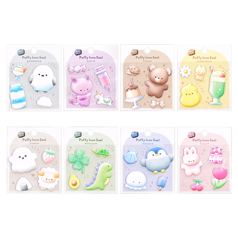 手作り DIY ぷくぷく ボンボンシール 3Dステッカー 立体ステッカー ぷっくりシール 粘着シール