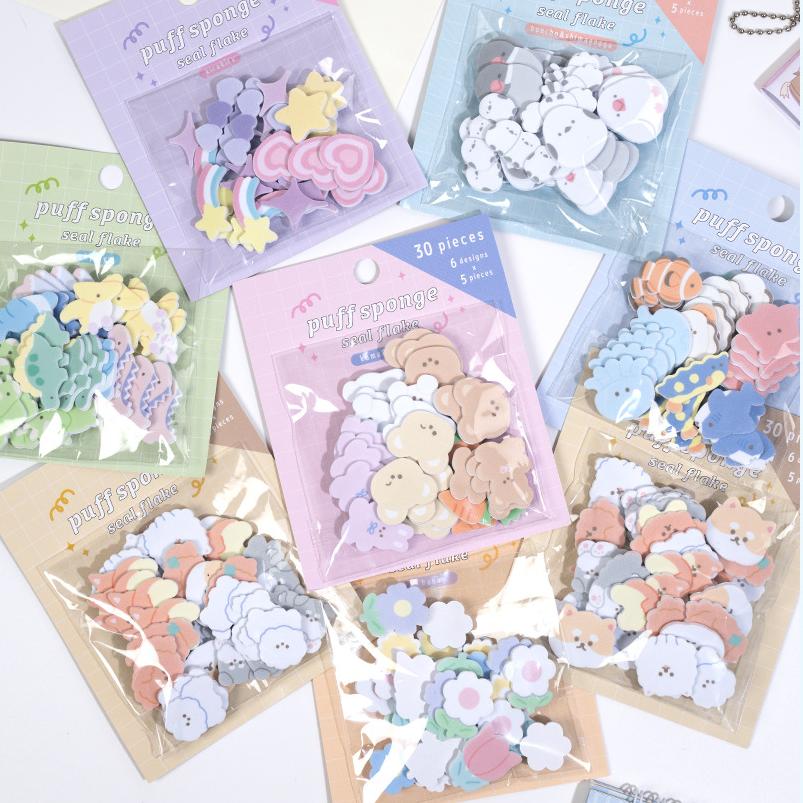 手作り DIY ぷくぷく ボンボンシール 3Dステッカー 立体ステッカー ぷっくりシール フェルト