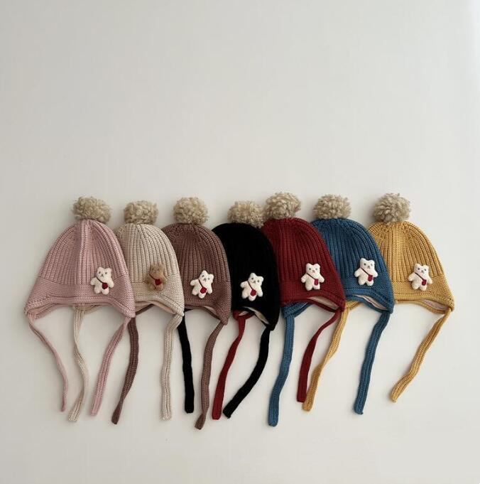 子供用★帽子★防寒★ニット帽子★キッズ★男女兼用★耳カバー★7色