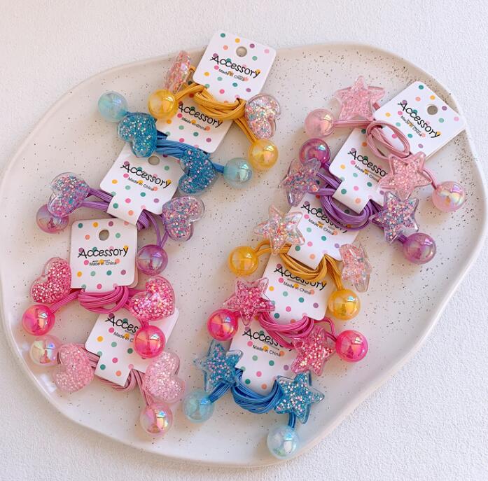 「2月初入荷」子供用★キッズ女の子★髪飾り★まとめ髪用★ヘアアクセサリー★2枚入り★ヘアゴム★多色