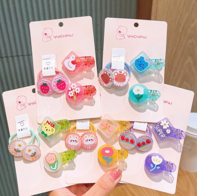 髪飾り★子供用★キッズ★まとめ髪用★ヘアアクセサリー★ヘアゴム+ヘアピン★可愛い★多色