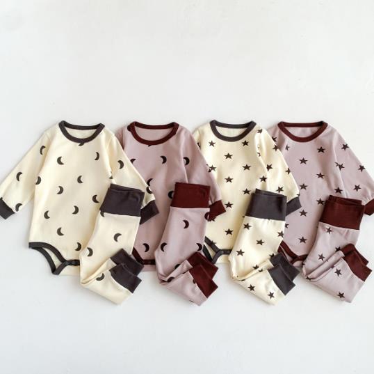 2023春新品★子供服　ロンパース+ズボン　セットアップ　部屋着　66-90cm★2色