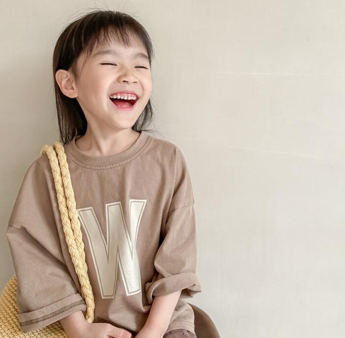 子供服★トップス★Tシャツ★韓国風子供服★男女兼用★長袖シャツ★2色★80-130CM