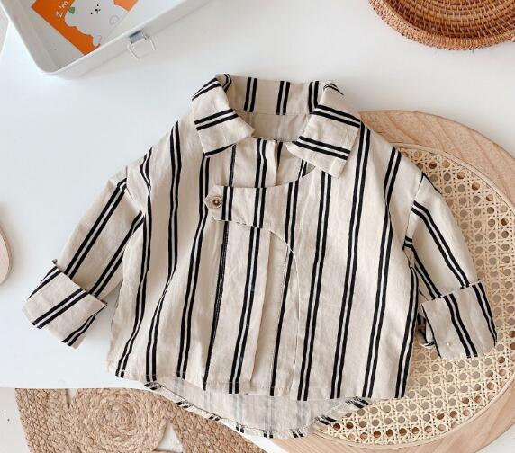 2023★春新作★韓国風子供服★トップス★シャツ★ストライプ★80-130CM