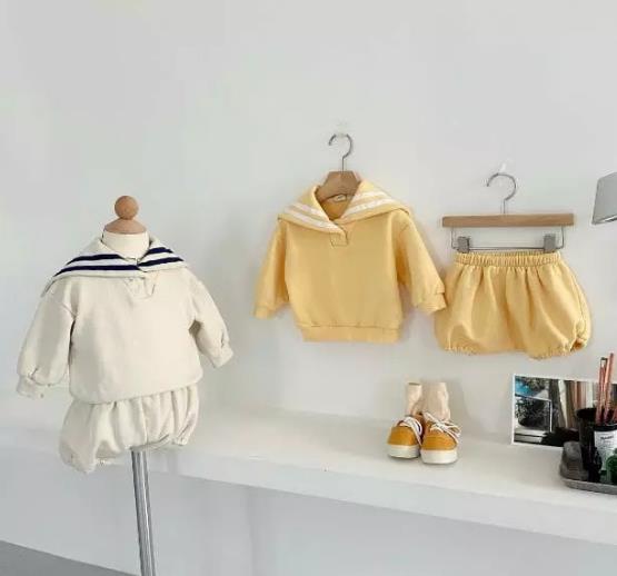 2023春新品★子供服　長袖+ショートパンツ　セットアップ　73-110cm★2色