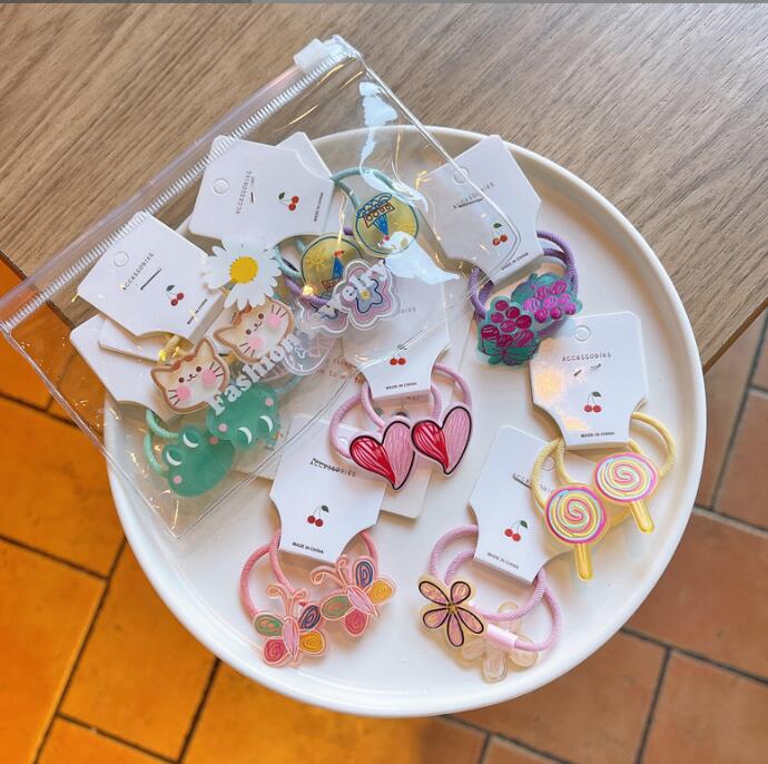 子供用★キッズ★髪飾り★まとめ髪用★ヘアアクセサリー★ヘアゴム★5枚入り★多色