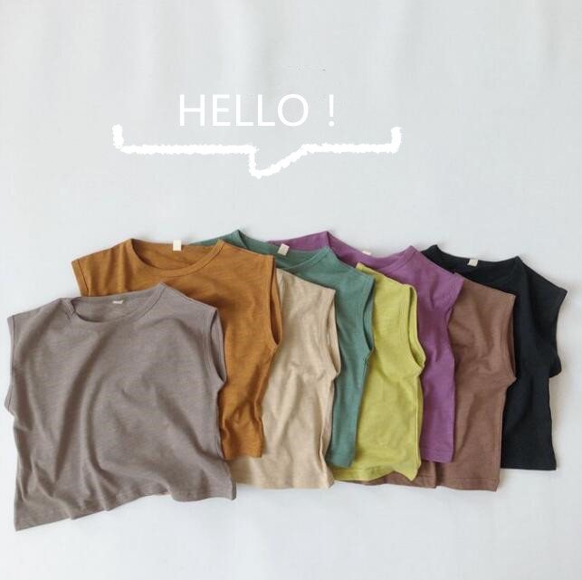 子供服★トップス★ベスト★韓国風子供服★キッズ★男女兼用★無地★6色★80-130CM