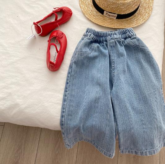 2023夏新品★子供服　ボトムス　デニムズボン　九分丈　80-130cm