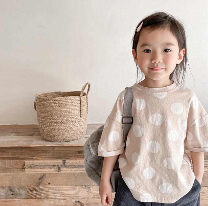 子供服★トップス★Tシャツ★韓国風子供服★キッズ★男女兼用★水玉★半袖★2色★80-130CM