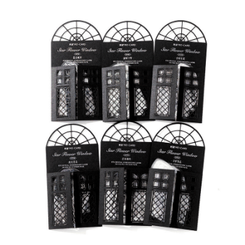 カフェ風 文具 PETシール貼紙 手帳素材 封口貼 アンティーク キラキラ 窓 幾何学 イラスト 20枚入