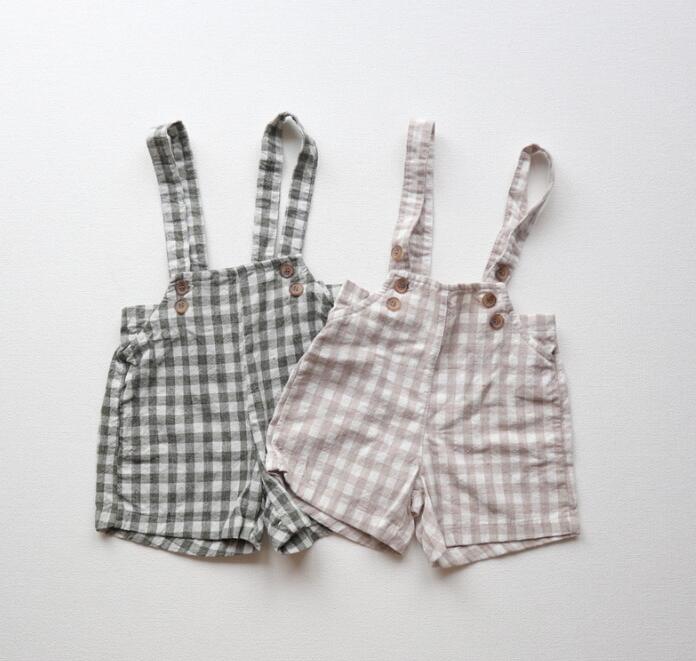 子供服★サロペット★ボトムス★韓国風子供服★ベビー★チェック柄★2色★73-100CM