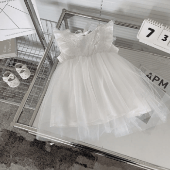 お勧め 春夏新作 韓国風子供服 シフトドレス フリル ワンピース チュールスカート 花柄レースワンピ 90-140