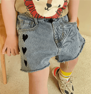 お勧め 春夏新作 男女 ワイドパンツ デニムズボン ジーンズ ジーパン ハート 韓国風子供服 80-130