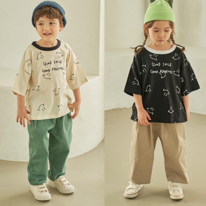 2023★春夏新作★韓国風子供服★Tシャツ★トップス★半袖★2色80-120CM