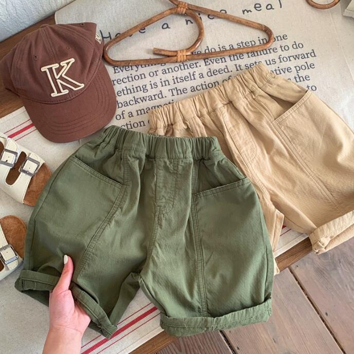 子供服★ボトムス★ハーフパンツ★韓国風子供服★キッズ男の子★無地★2色★80-130CM