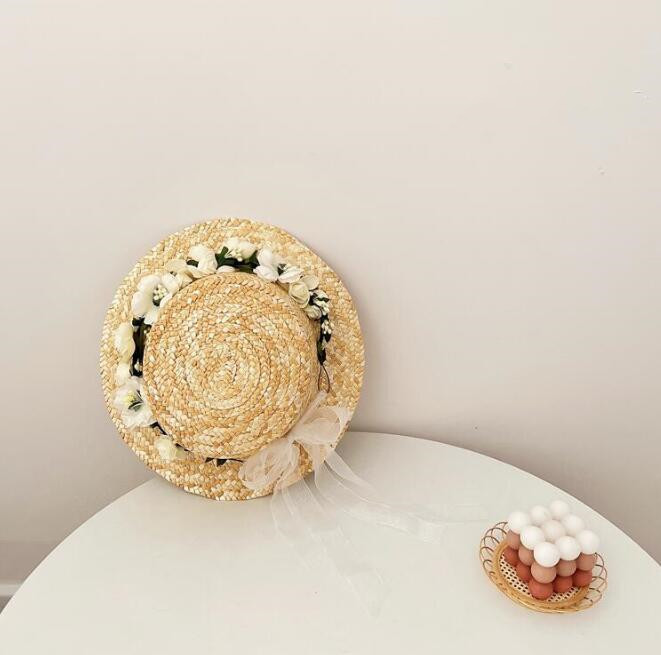 子供用★帽子★麦わら帽子★キッズ女の子★日焼け防止★カジュアル★リボン