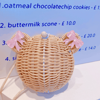 お勧め 春夏 キッズ ポシェット かごバッグ 編みバッグ 花リボン ショルダーバッグ ガールズ ビーチ海