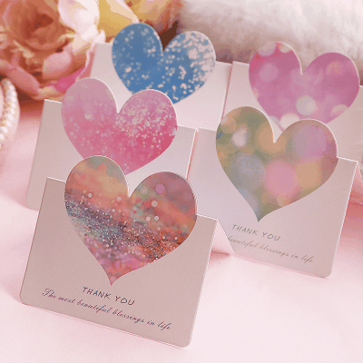 ラッピング ギフト 祝い グリーティング カード 新年/誕生日/祝日通用 ハート 父の日 バレンタイン 10枚入