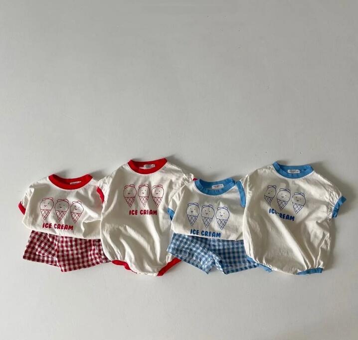 2023夏新品★ベビー服★ロンパース&上下セット★66-90/73-100cm★2色