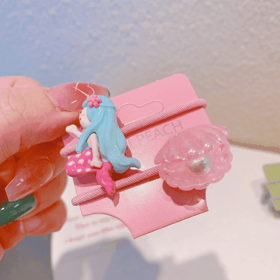 春夏 キッズ用 ガールズ ヘアゴム リングゴム ヘアアクセサリー 海洋 マーメイド 貝殻 アクリルパール