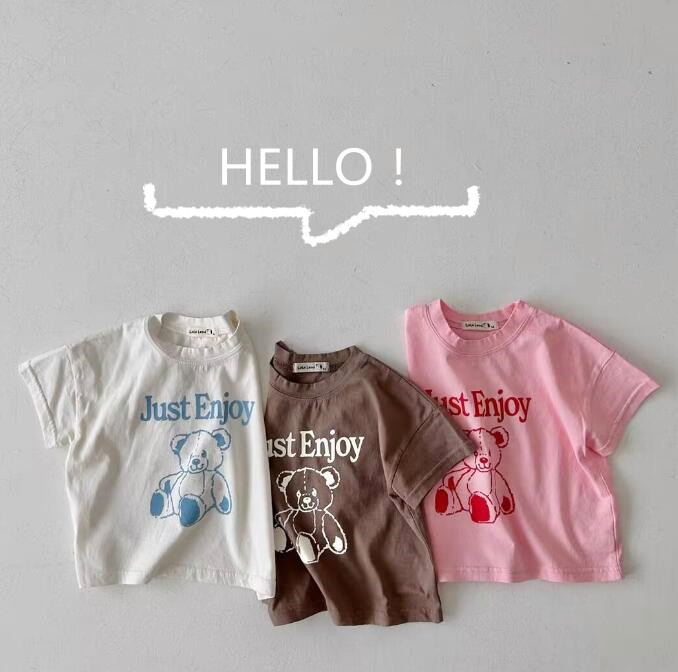 子供服★トップス★Tシャツ★韓国風子供服★ベビー★半袖★3色★73-100CM