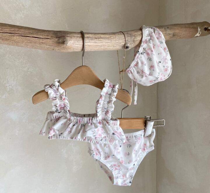 2023新品★子供服　水着　帽子付き★73-100cm★