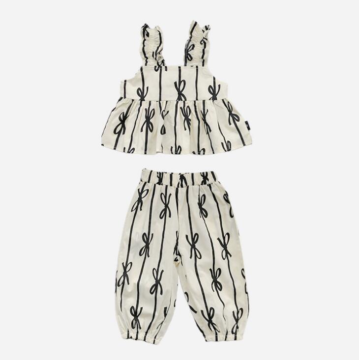 子供服★トップス+ズボン★セットアップ★韓国風子供服★キッズ女の子★袖なし★90-140CM