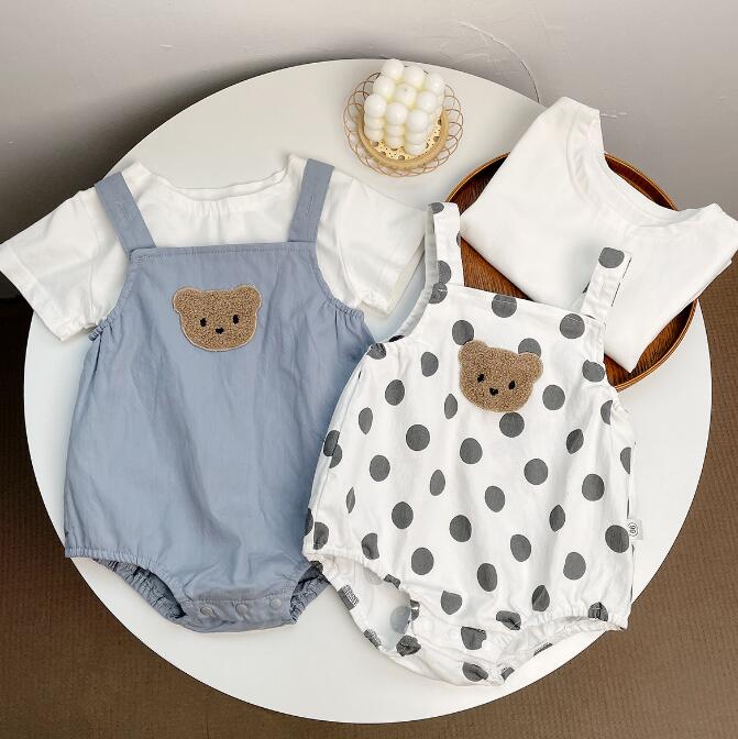 子供服★ロンパース+Tシャツ★セットアップ★韓国風子供服★ベビー★男女兼用★2色★66-90CM