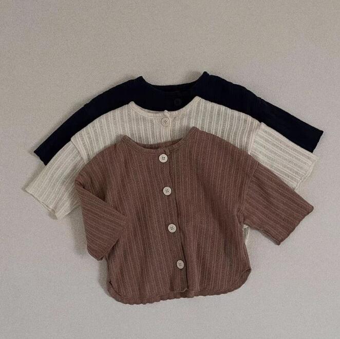 子供服★トップス★長袖シャツ★韓国風子供服★ベビー★無地★3色★73-100CM