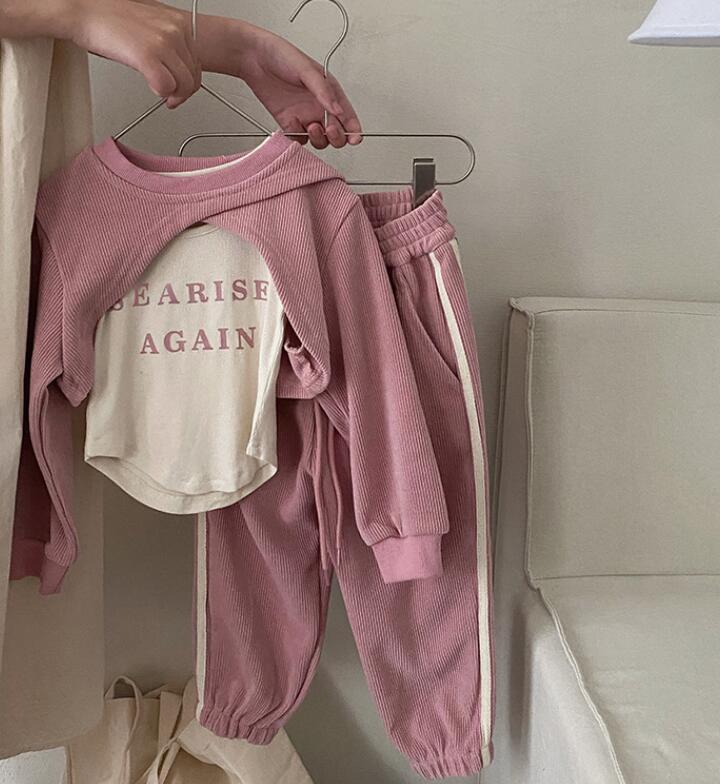 2023秋新品★子供服　ブラウス+ベスト&ズボン分けて販売★90-140cm★