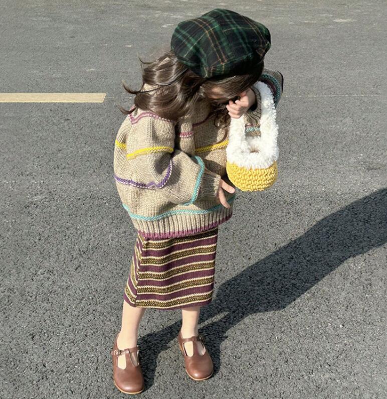 2023★春秋新作★韓国風子供服★セーター★スカート★分けて販売★90-140CM