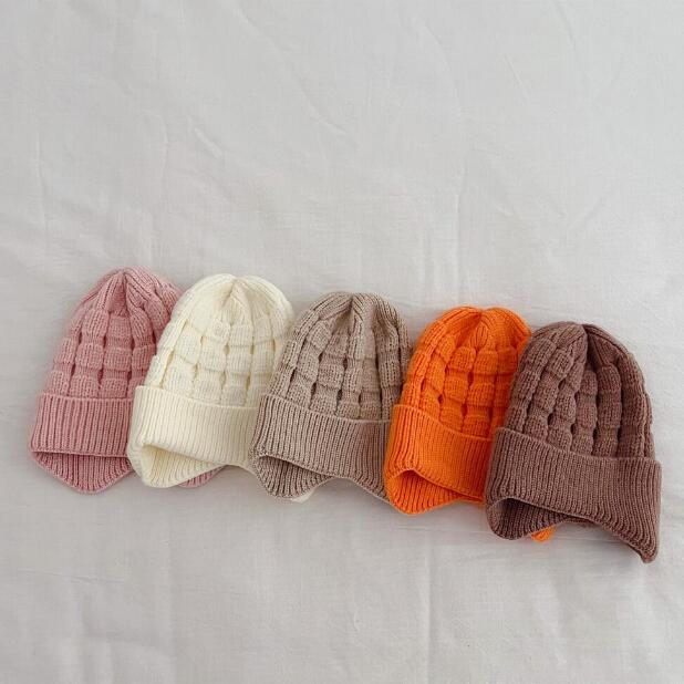 子供用★帽子★キッズ★ベビー★韓国風★ニット帽子★男女兼用★毛糸★無地★5色