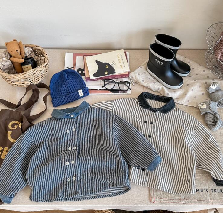 子供服★トップス★ワイシャツ★韓国風子供服★キッズ★男女兼用★長袖★2色★80-130CM