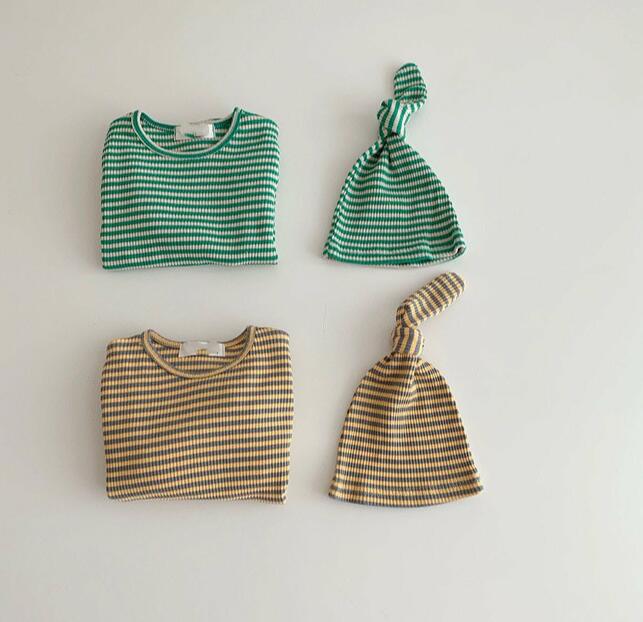 2023★春秋新作★韓国風子供服★ズボン★ロンパース+帽子★4色66-90CM