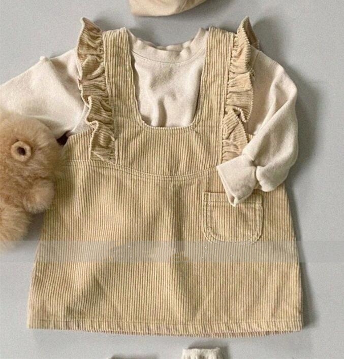 2023★春秋新作★韓国風子供服★ワンピース★コーデュロイ★2色80-130CM