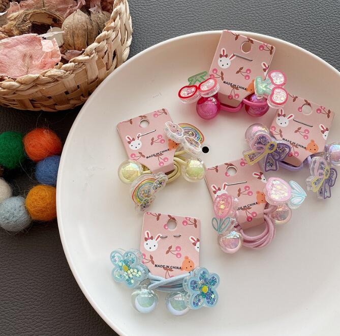 髪飾り★まとめ髪用★ヘアアクセサリー★子供用★キッズ女の子★ヘアゴム★2枚入り★多色