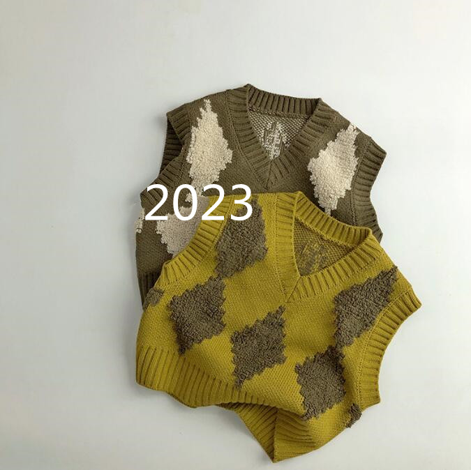 子供服★ニット★ベスト★トップス★キッズ★男女兼用★韓国風子供服★2色★80-130CM