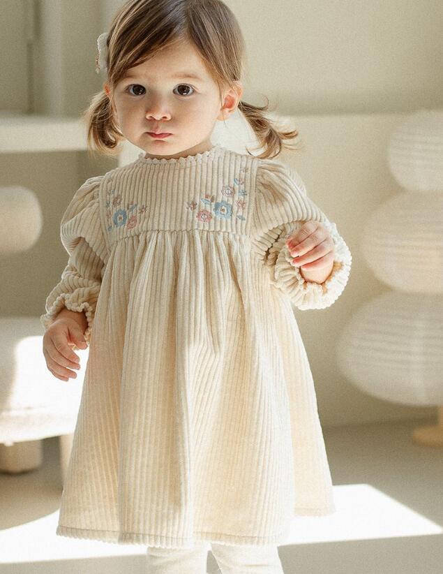 2023★春秋新作★韓国風子供服★ワンピース★コーデュロイ★73-100CM