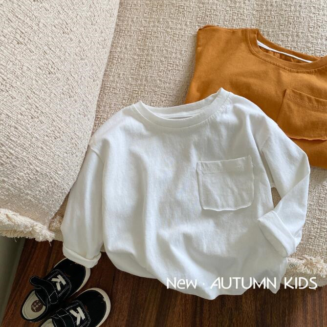 子供服★トップス★Tシャツ★長袖★韓国風子供服★キッズ★男女兼用★無地★2色★90-140CM