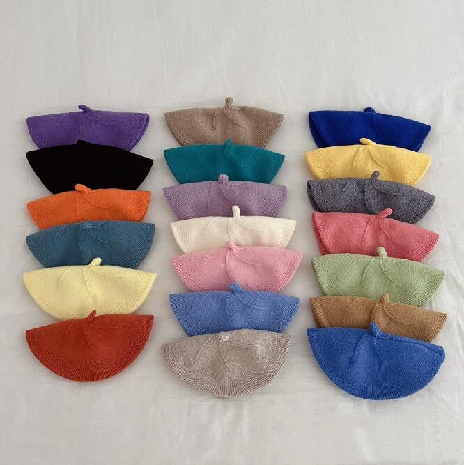 子供用★帽子★ベレー帽★ベビー★ニット帽子★カジュアル★無地★男女兼用★暖かい★20色