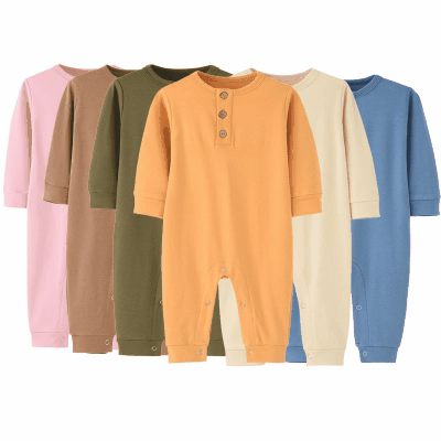 秋冬新作 出産祝い ユニセックス 連体服 長袖 オシャレ ロンパース カバーオール 3M-12M 6色