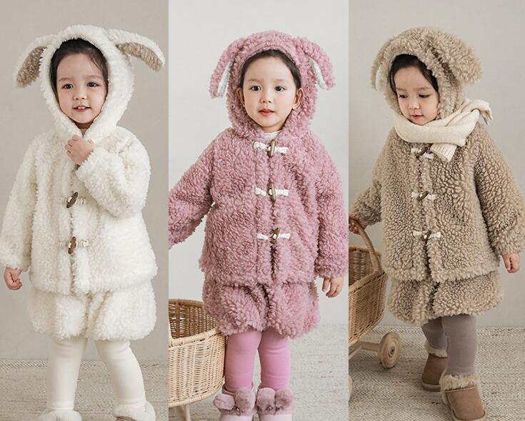 2023冬新作★キッズ服　厚手コート+ズボン　セットアップ★80-130★3色