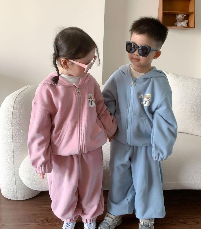 2023秋新品W★子供服　コート+ズボン　セット★80-140cm★3色