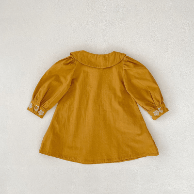 オシャレ春秋 秋冬新作 1-3歳ガールズ 花柄刺繍 ナチュラル系 シフトドレス ワンピース 73-110