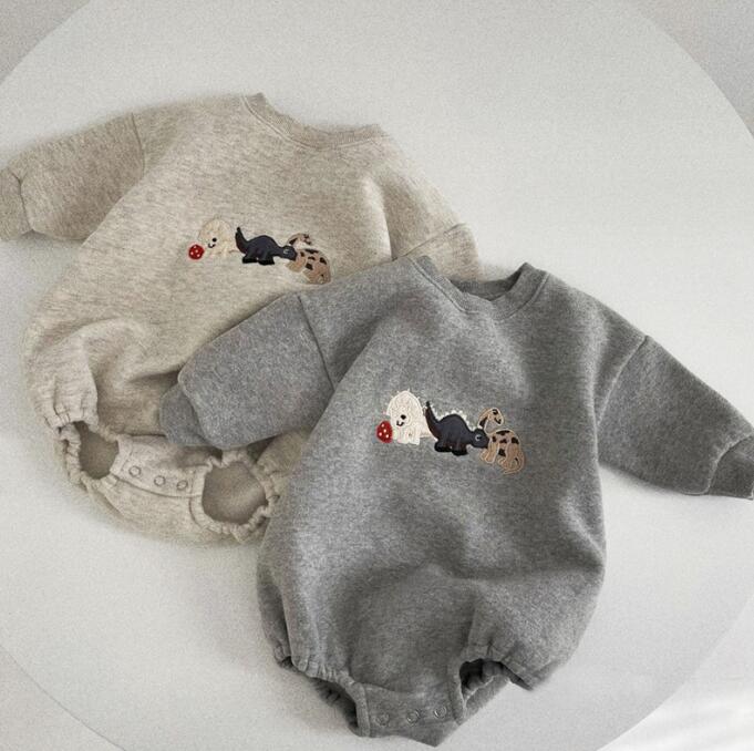 「2023秋冬」★子供服★長袖★ロンパース★連体服★ダイナソー★ベビー★2色★65-100CM